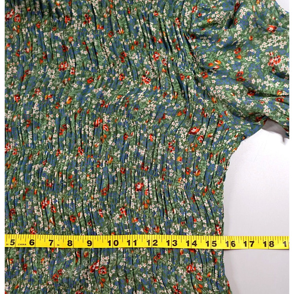 byTiMo Georgette Midi Dress Medium Green Garden Floral - Picture 15 of 16